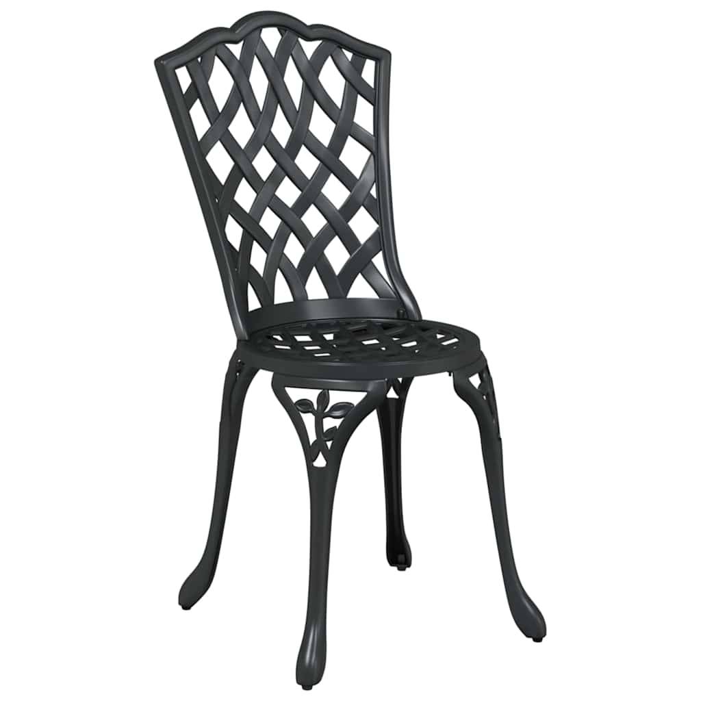 Vidaxl - Ensemble bistro de jardin 3 pcs-Salons de jardin Noir Aluminium 558780 - Image 4