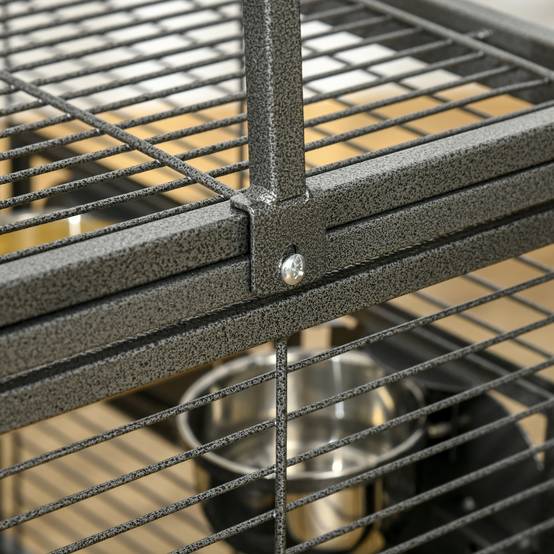 Cage de transport acier pour perroquets poignée et perchoirs 48x38x65cm noir - ComfortXL Outdoor Living - Image 10