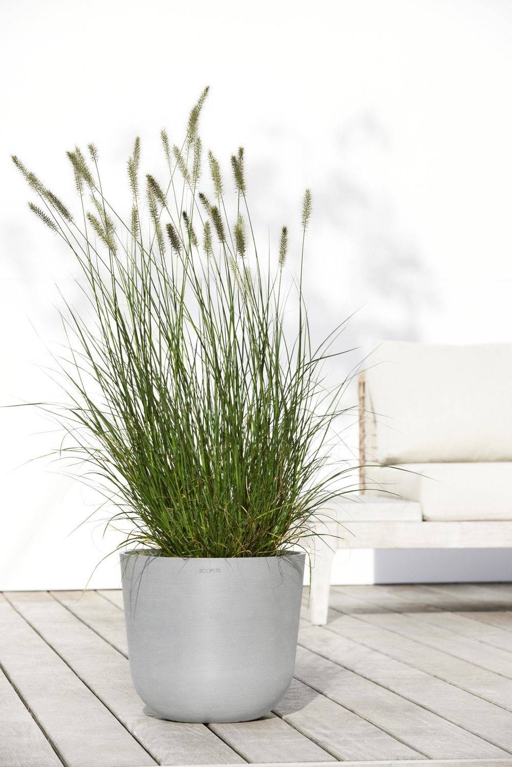 Ecopots - Pot Rond Oslo 35 Blanc Gris - Ø 35 x H. 30,5 cm - 21,7 L ECOPOTS - Image 5