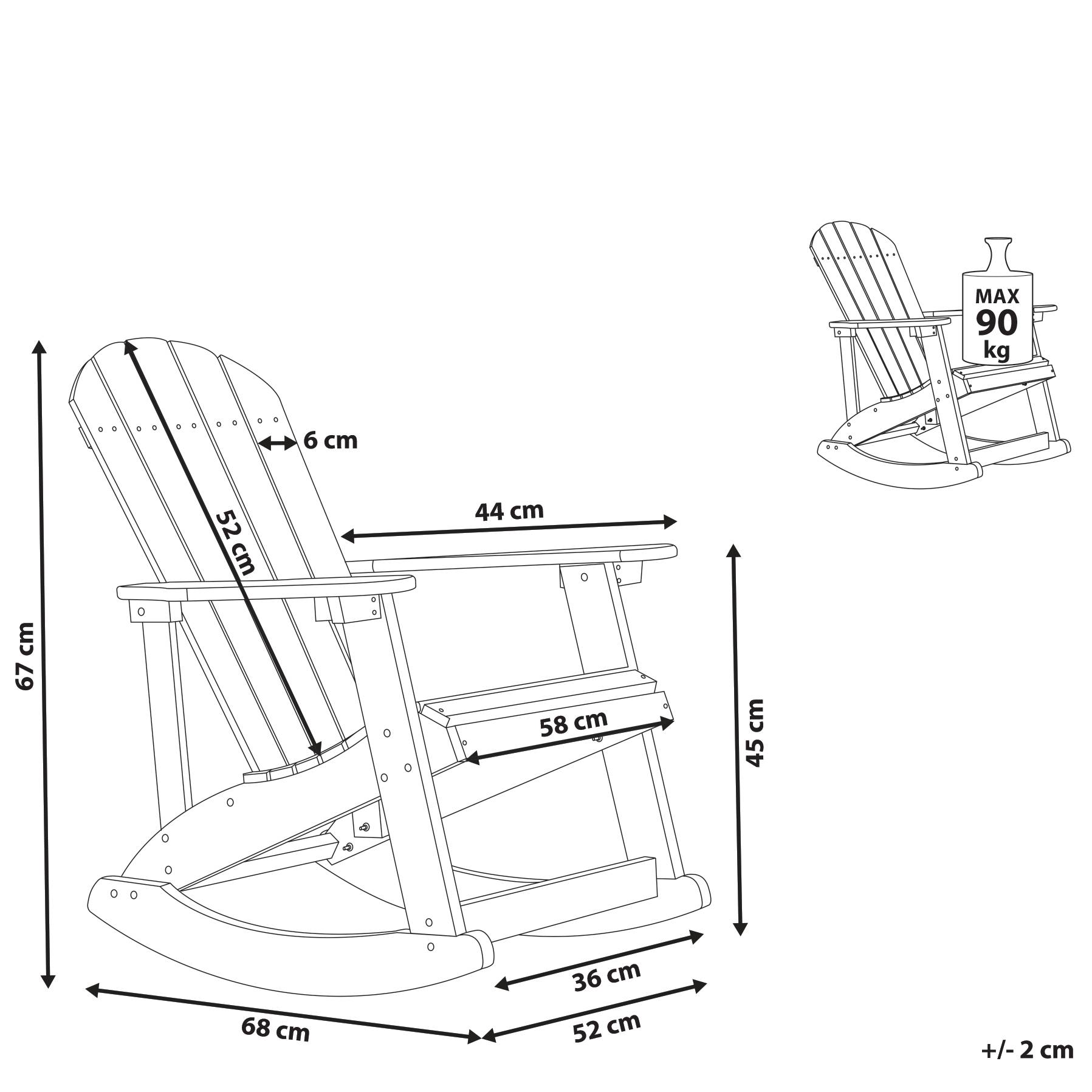 Chaise à bascule pour enfants Bois synthétique Rose pastel ADIRONDACK - Beliani - Image 2