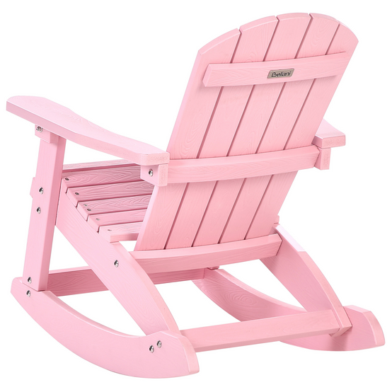 Chaise à bascule pour enfants Bois synthétique Rose pastel ADIRONDACK - Beliani - Image 4