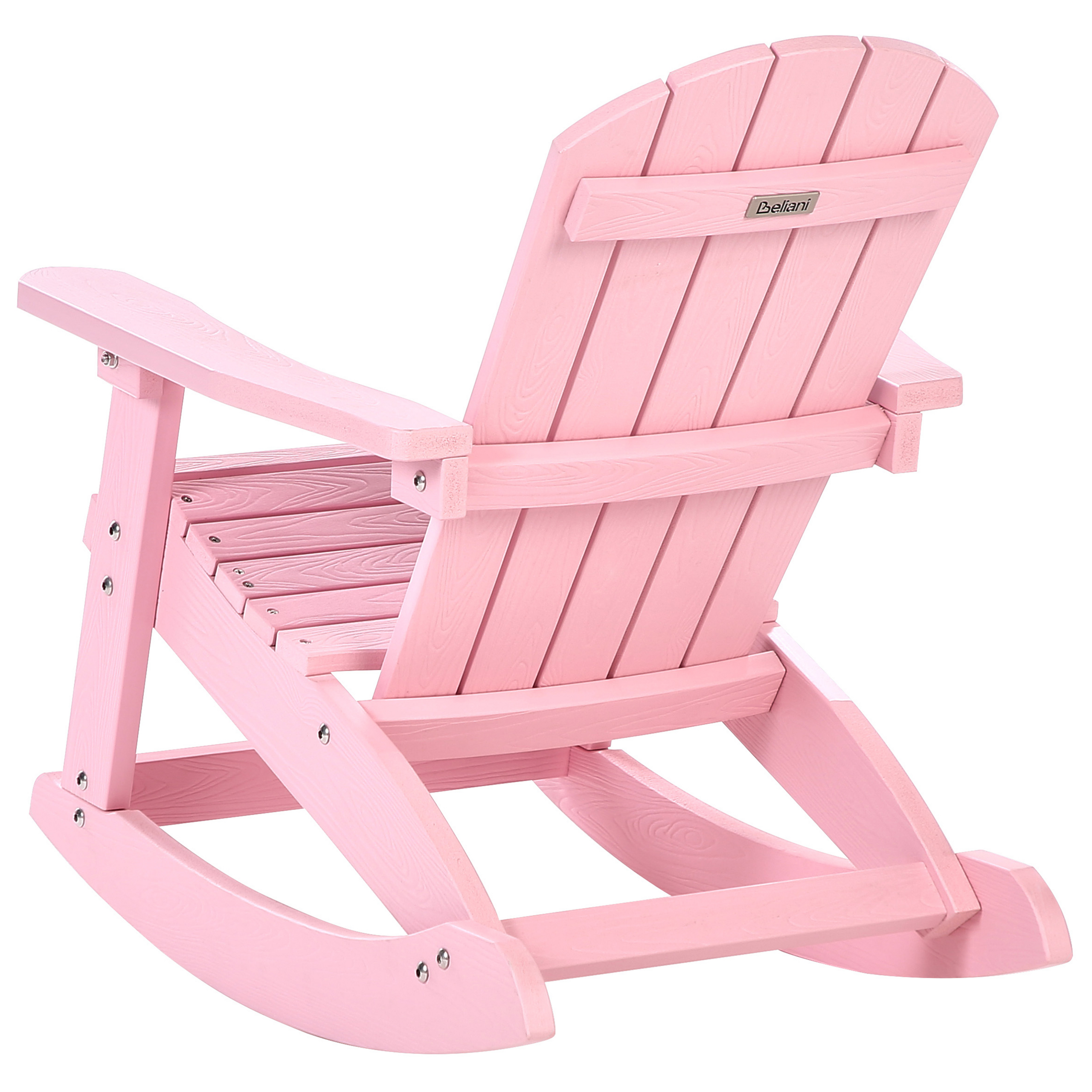 Chaise à bascule pour enfants Bois synthétique Rose pastel ADIRONDACK - Beliani - Image 4
