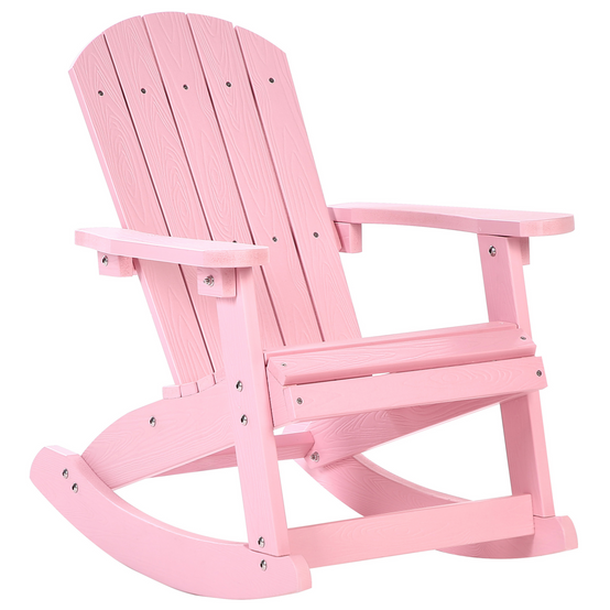 Chaise à bascule pour enfants Bois synthétique Rose pastel ADIRONDACK - Beliani - Image 1