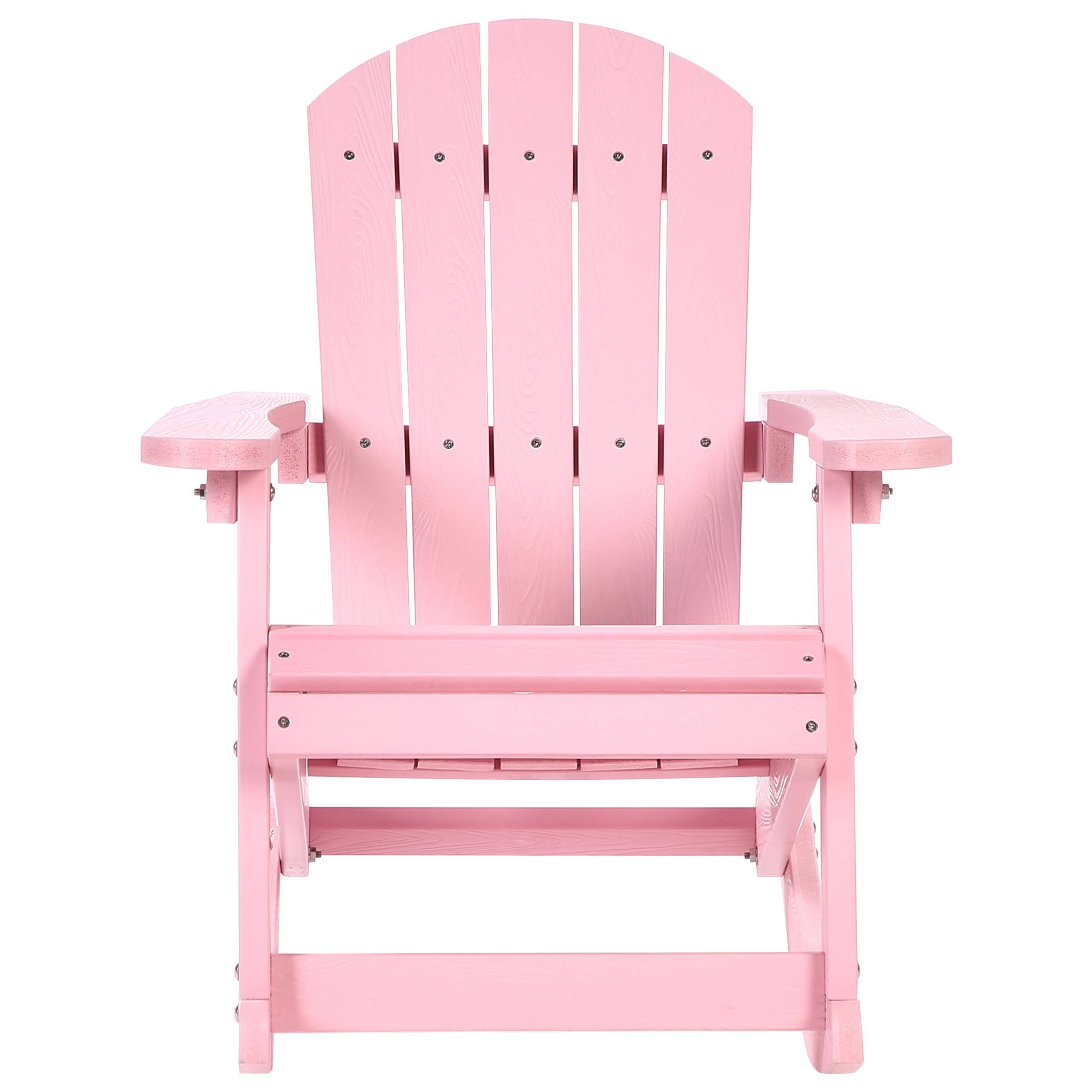 Chaise à bascule pour enfants Bois synthétique Rose pastel ADIRONDACK - Beliani - Image 3