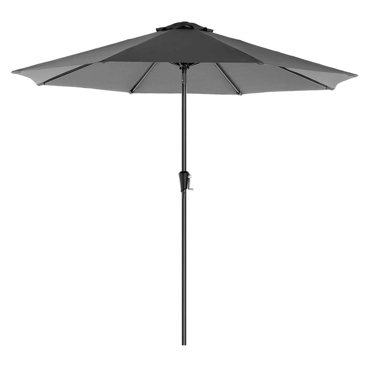 Helloshop26 - Parasol de jardin diamètre 2,7 m ombrelle protection UPF 50+ toile polyester octogonale inclinable manivelle balcon terrasse piscine plage sans socle - Image 1