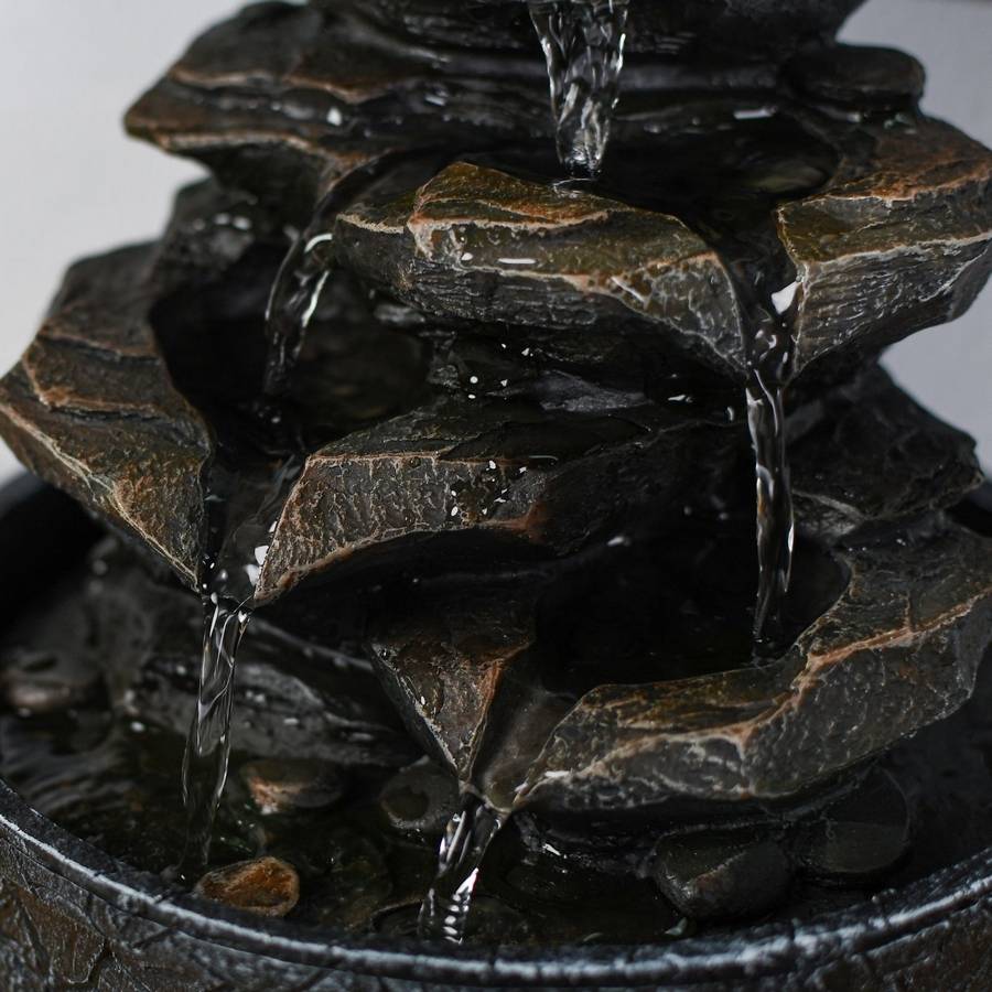 Zen Light - Fontaine Nature Little Rock - Fontaine Cascade - Fontaine Zen - Décoration Ambiance Relaxante Méditation - H 23cm – Zen'Light - Image 5
