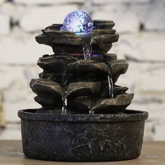 Zen Light - Fontaine Nature Little Rock - Fontaine Cascade - Fontaine Zen - Décoration Ambiance Relaxante Méditation - H 23cm – Zen'Light - Image 7