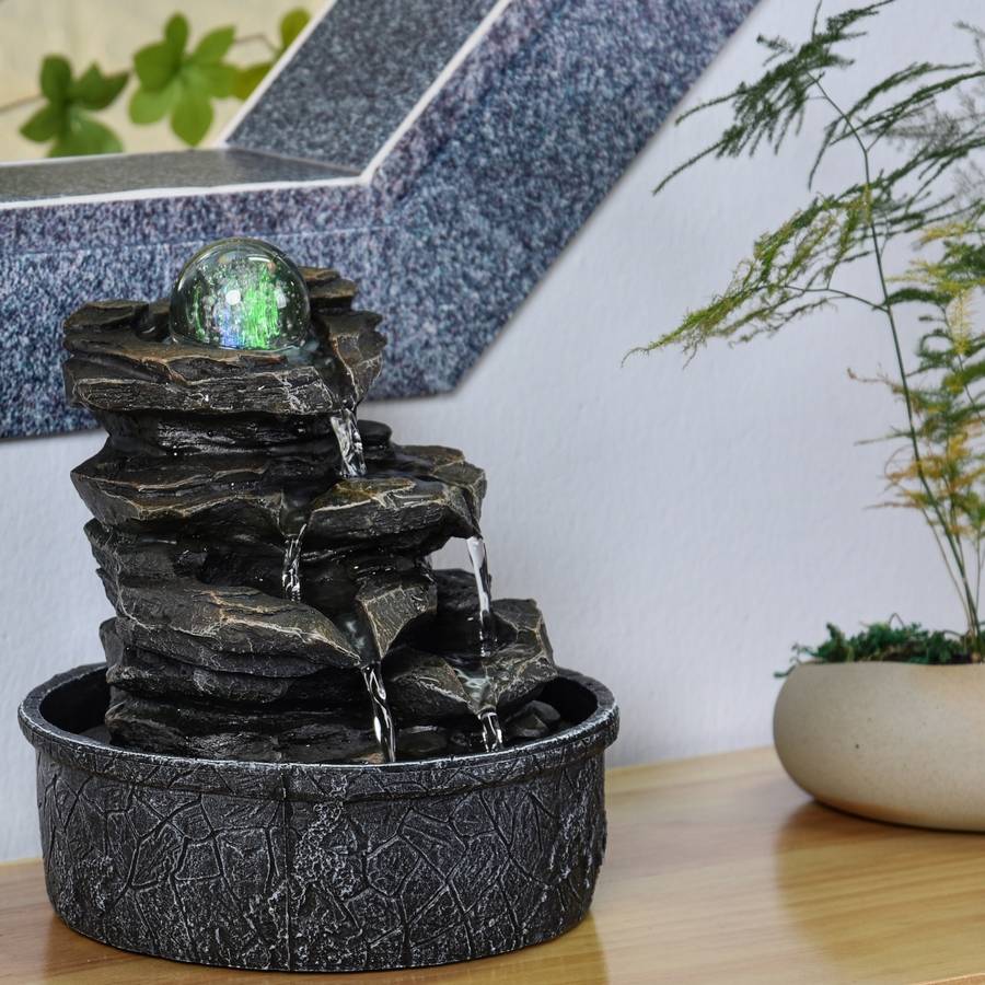 Zen Light - Fontaine Nature Little Rock - Fontaine Cascade - Fontaine Zen - Décoration Ambiance Relaxante Méditation - H 23cm – Zen'Light - Image 8
