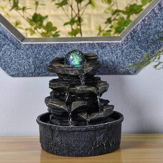 Zen Light - Fontaine Nature Little Rock - Fontaine Cascade - Fontaine Zen - Décoration Ambiance Relaxante Méditation - H 23cm – Zen'Light - Image 6