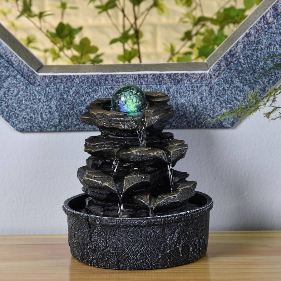 Zen Light - Fontaine Nature Little Rock - Fontaine Cascade - Fontaine Zen - Décoration Ambiance Relaxante Méditation - H 23cm – Zen'Light - Image 6
