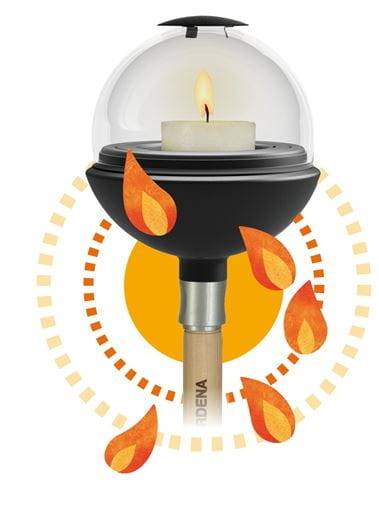 Gardena - Lanterne ronde ClickUp! - compatible avec manche ou support pour balcon ClickUp! Gardena - Image 3