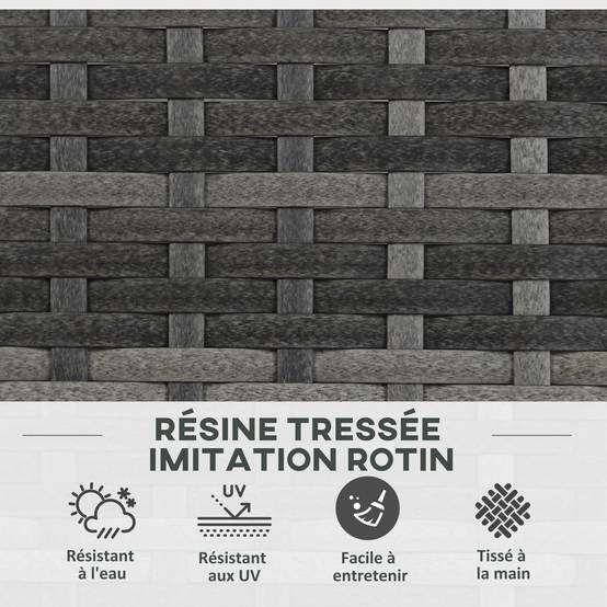 Jardinière avec treillis résine tressée et acier gris 57 x 30 x 107 cm - PANGIVO - Image 9