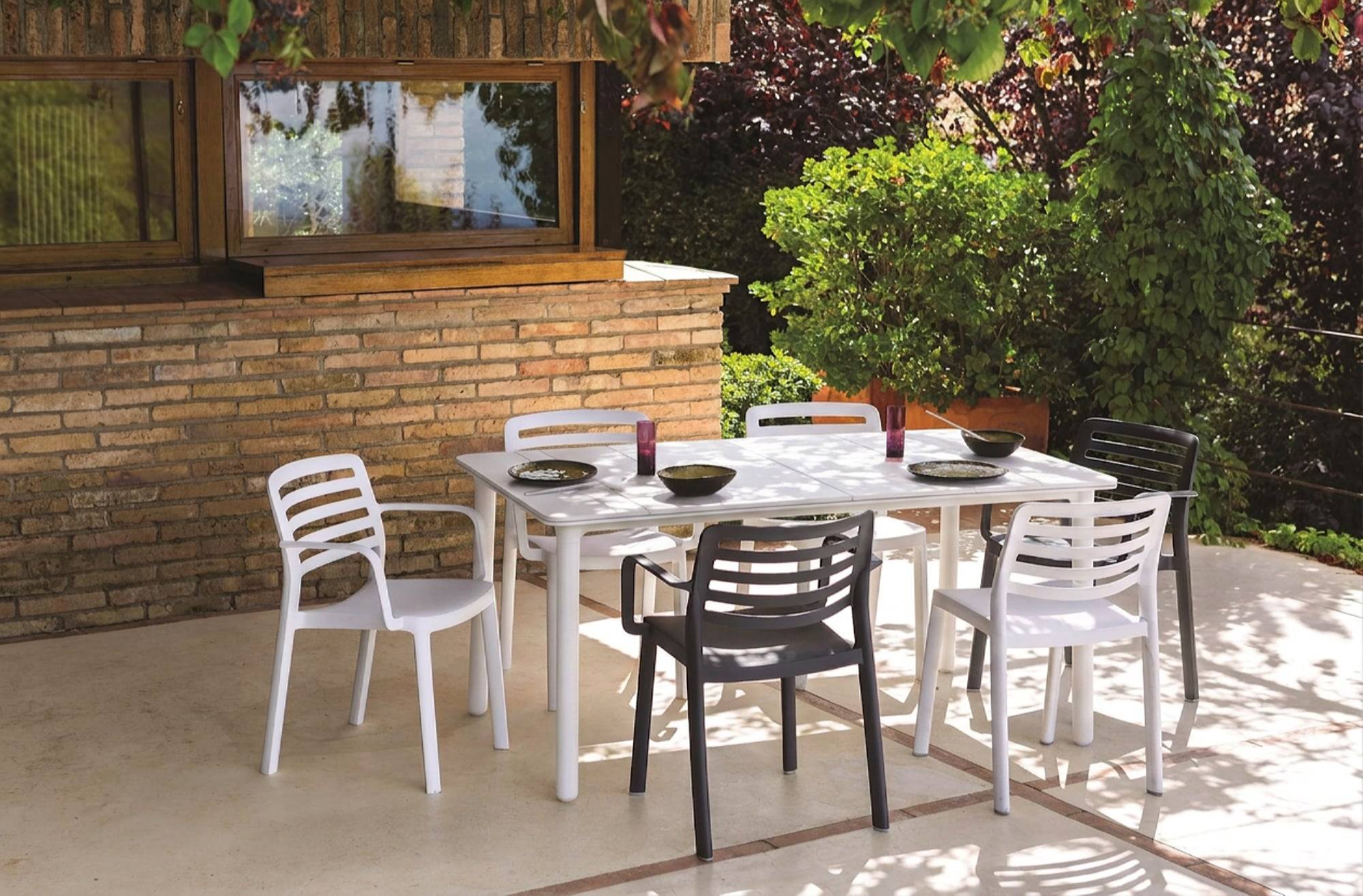 Garbar - Table rectangulaire 160x90 Noa garbar plastique blanc - Image 4
