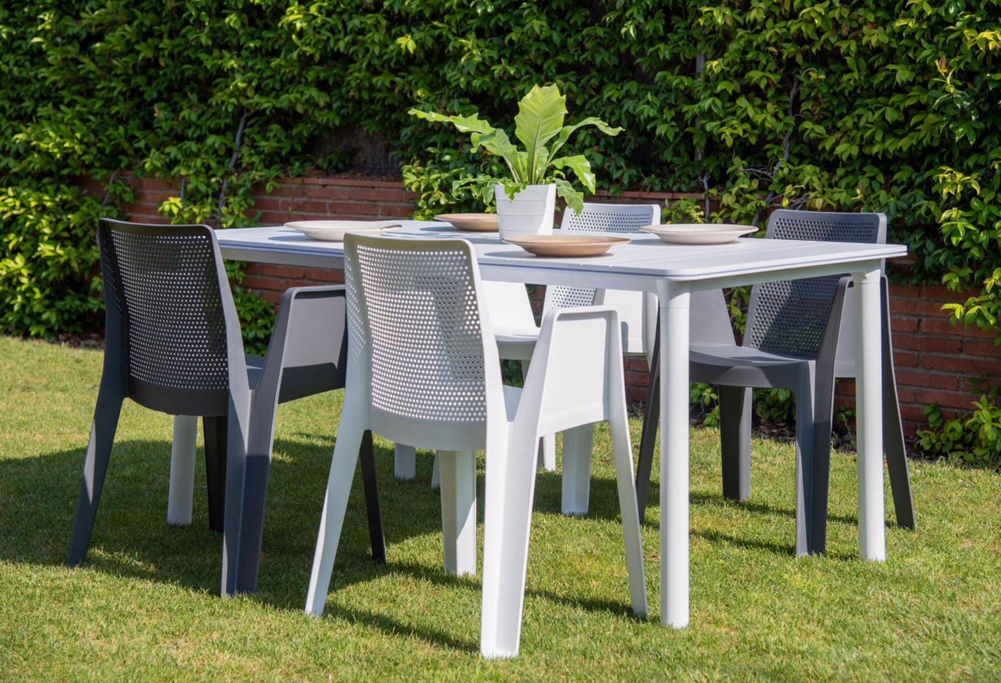 Garbar - Table rectangulaire 160x90 Noa garbar plastique blanc - Image 6
