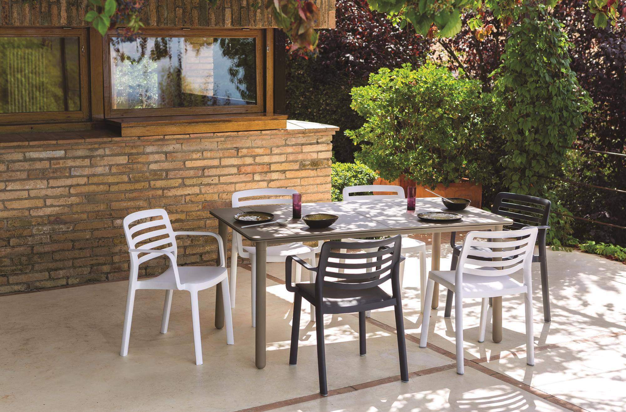 Table rectangulaire extérieur 160x90 blanc NOA garbar - Image 4