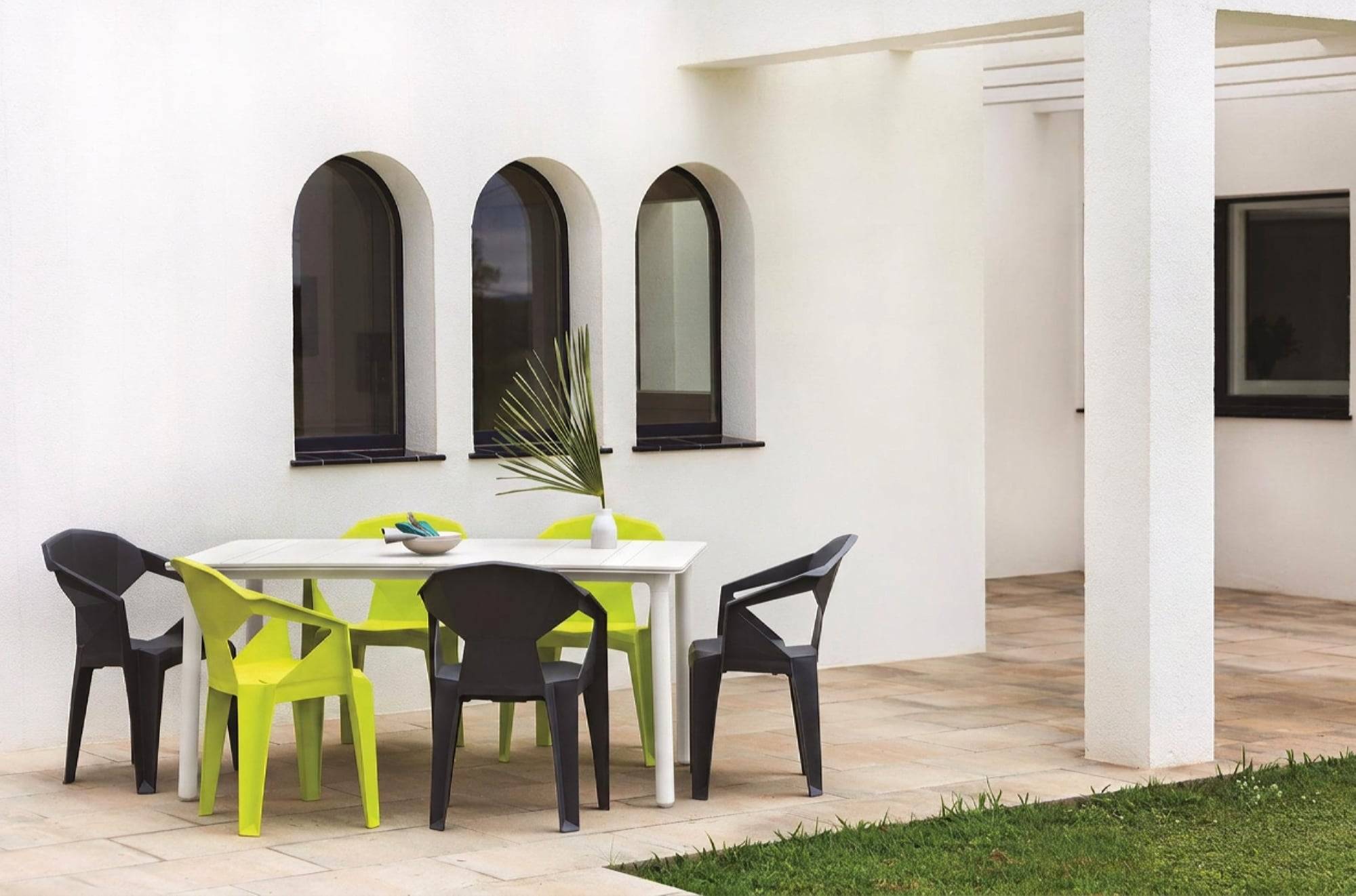 Garbar - Table rectangulaire 160x90 Noa garbar plastique blanc - Image 3