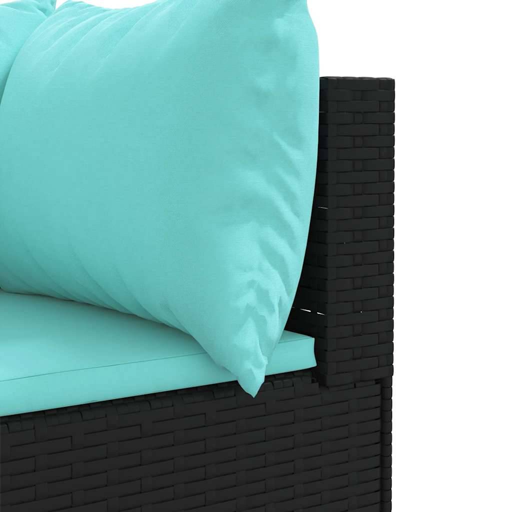 Vidaxl - Salon de jardin 6 pcs avec coussins Noir Résine tressée vidaXL 3308164 - Image 5