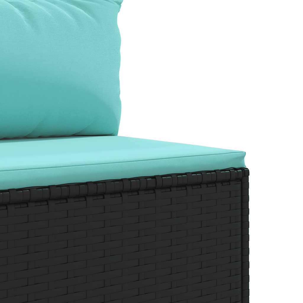 Vidaxl - Salon de jardin 6 pcs avec coussins Noir Résine tressée vidaXL 3308164 - Image 4