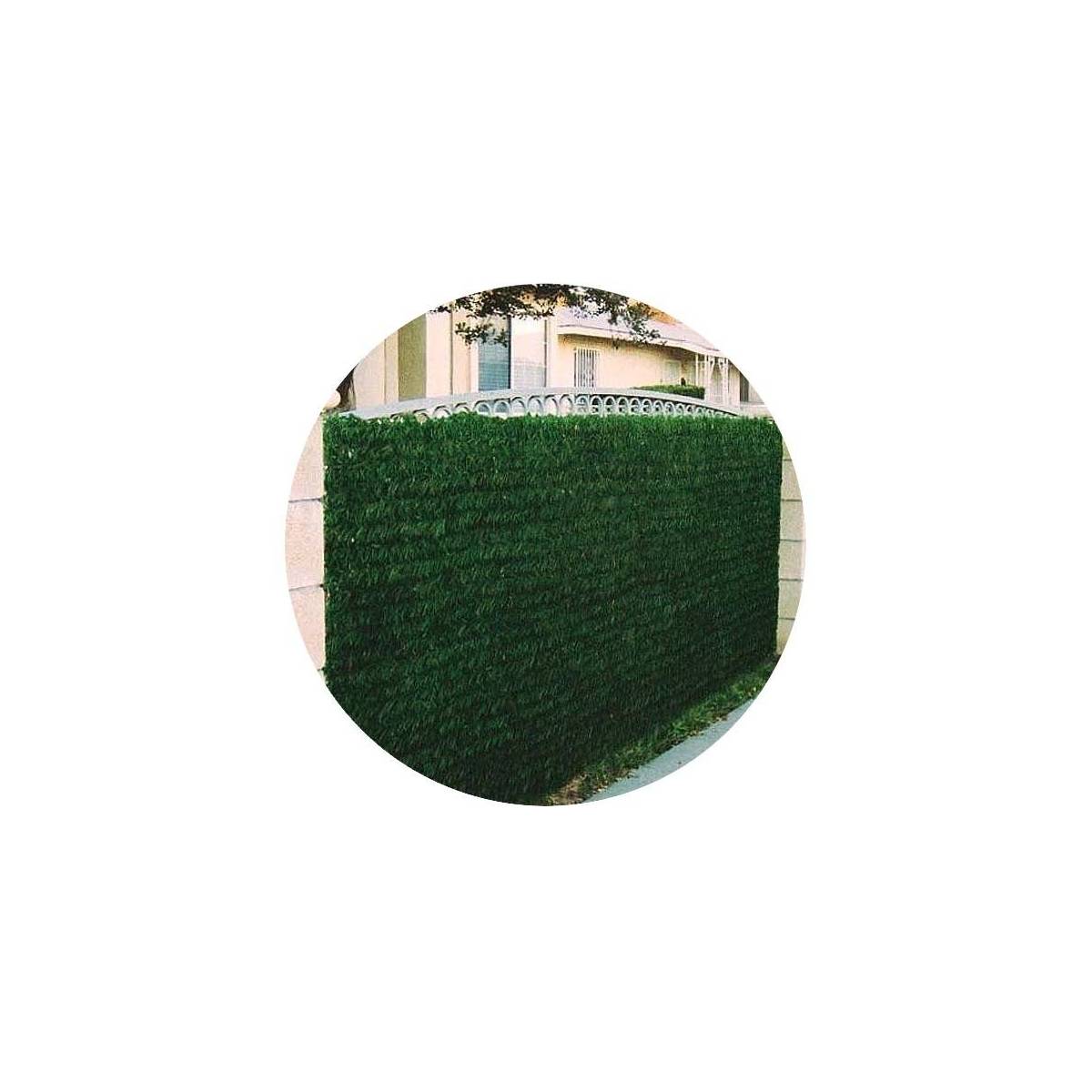Haie artificielle 140 brins vert thuya en rouleau 1 x 3 m (Lot de 8) - Image 1