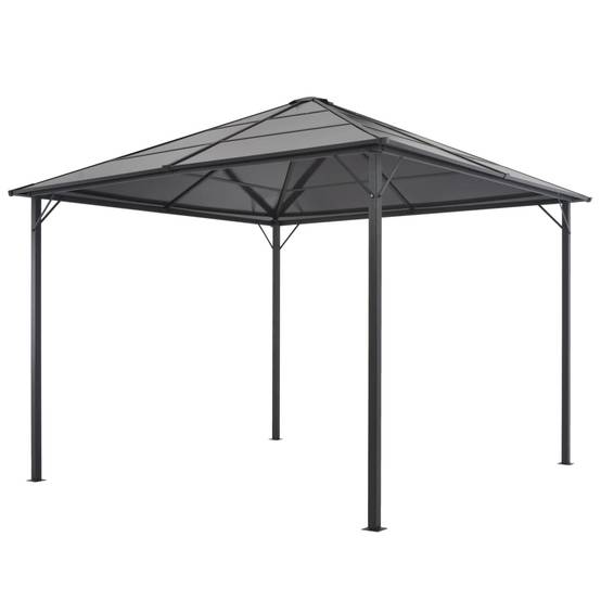 Pergola Moderne Aluminium Toit Rigide en Polycarbonate pour Jardin Anthracite 3x3 m – ComfortXL Outdoor Living - Image 1