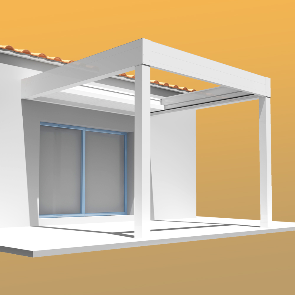Intersun - Pergola rétractable HYLIA 5,00x5,213 M Motorisé à Télécommande (Blanc) - INTERSUN - Image 3