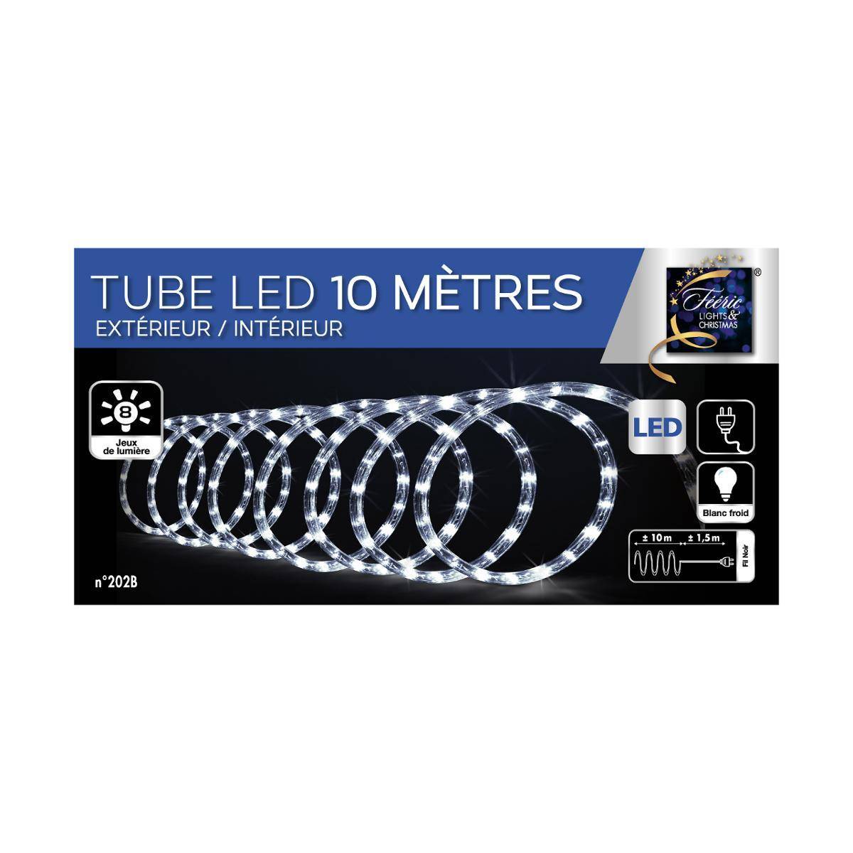 Fééric Lights & Christmas - Tube lumineux 10m 180 LED extérieur blanc froid FEERIC LIGHTS & CHRISTMAS - Image 2