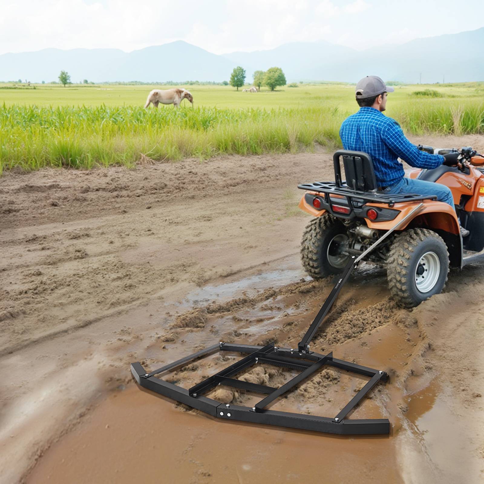 Vevor - VEVOR Herse Traînée Râteau Niveleur Remorquable 1670 mm pour VTT UTV Tracteur - Image 8