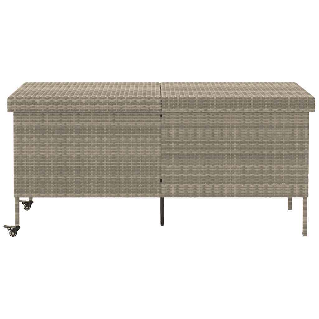 Vidaxl - Boîte de rangement de jardin et roues gris clair résine tressée vidaXL 4103835 - Image 9