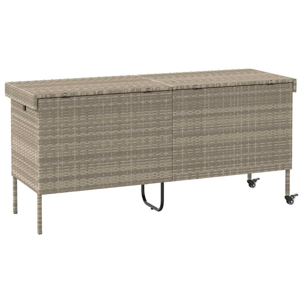 Vidaxl - Boîte de rangement de jardin et roues gris clair résine tressée vidaXL 4103835 - Image 7