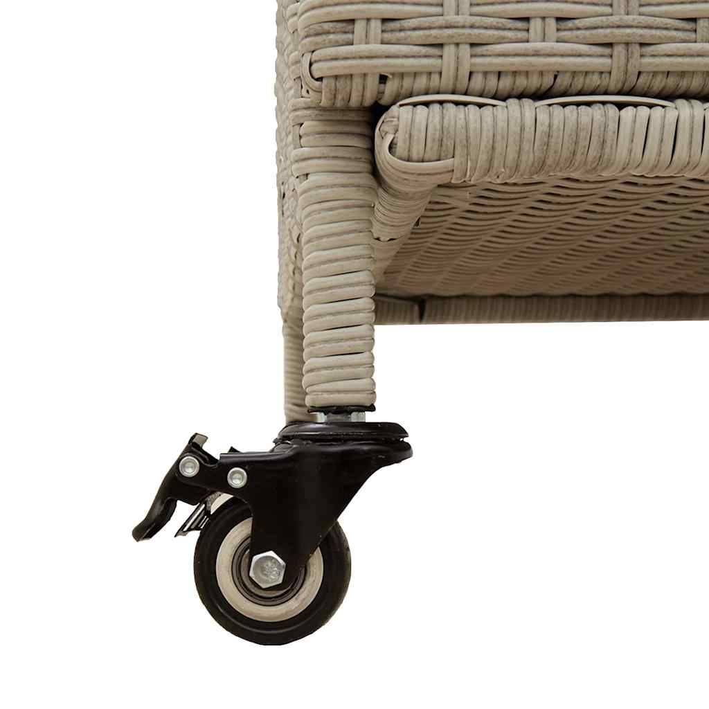 Vidaxl - Boîte de rangement de jardin et roues gris clair résine tressée vidaXL 4103835 - Image 5
