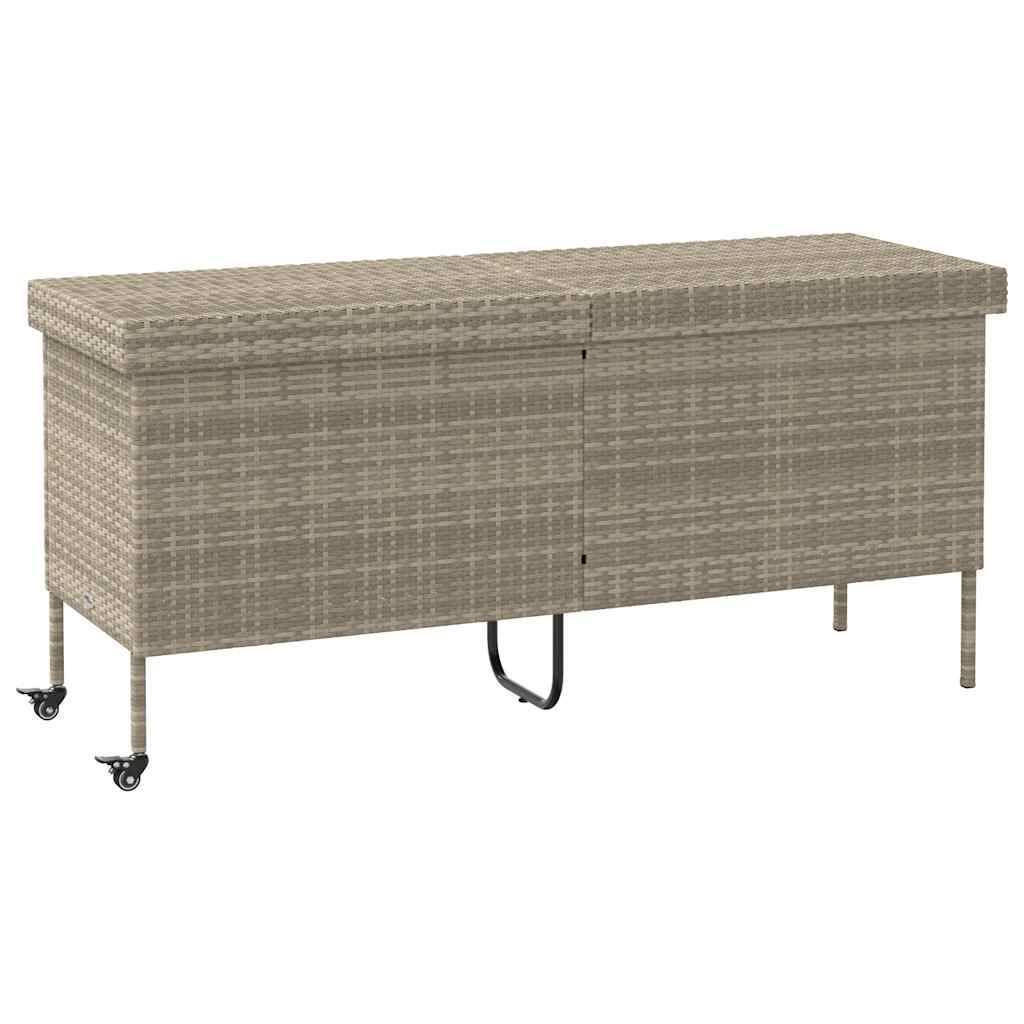 Vidaxl - Boîte de rangement de jardin et roues gris clair résine tressée vidaXL 4103835 - Image 2