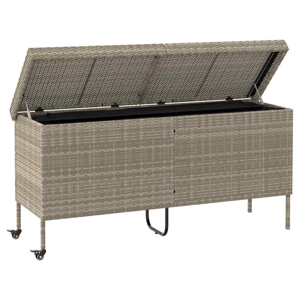 Vidaxl - Boîte de rangement de jardin et roues gris clair résine tressée vidaXL 4103835 - Image 10