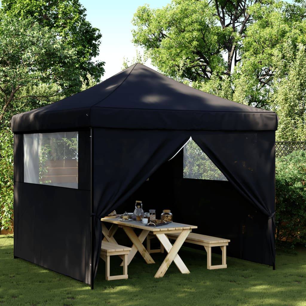 Vidaxl - Tente de réception pliable escamotable 4 parois latérales noir vidaXL 4004934 - Image 1