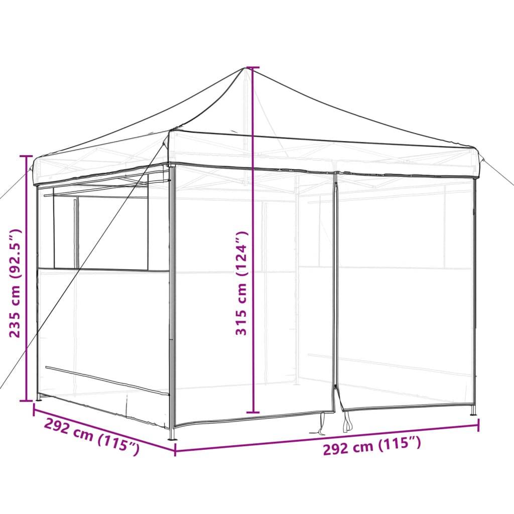 Vidaxl - Tente de réception pliable escamotable 4 parois latérales noir vidaXL 4004934 - Image 3