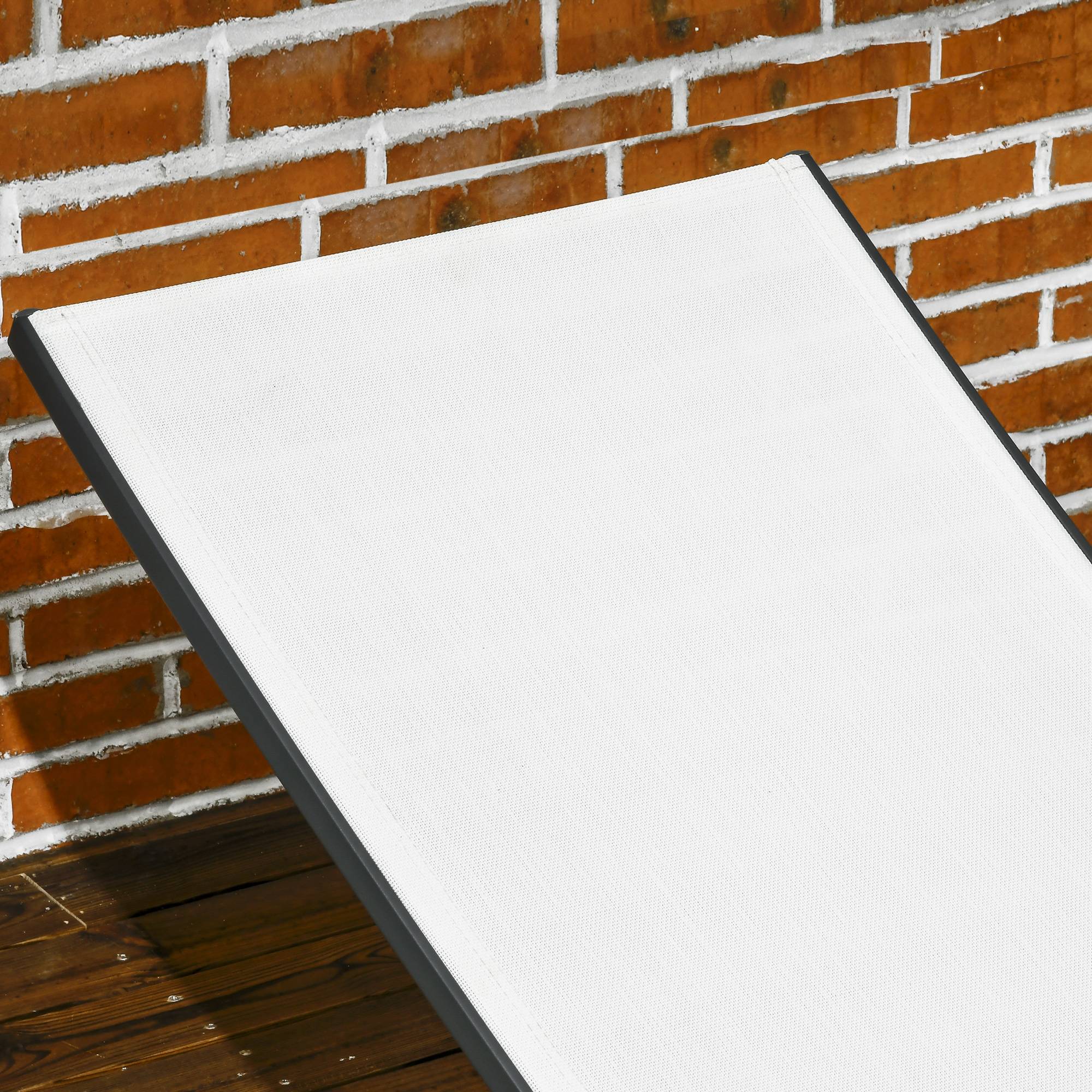Lot 2 chaises longues dossier inclinable aluminium tissu respirant 66x165x102 cm crème - Image 9