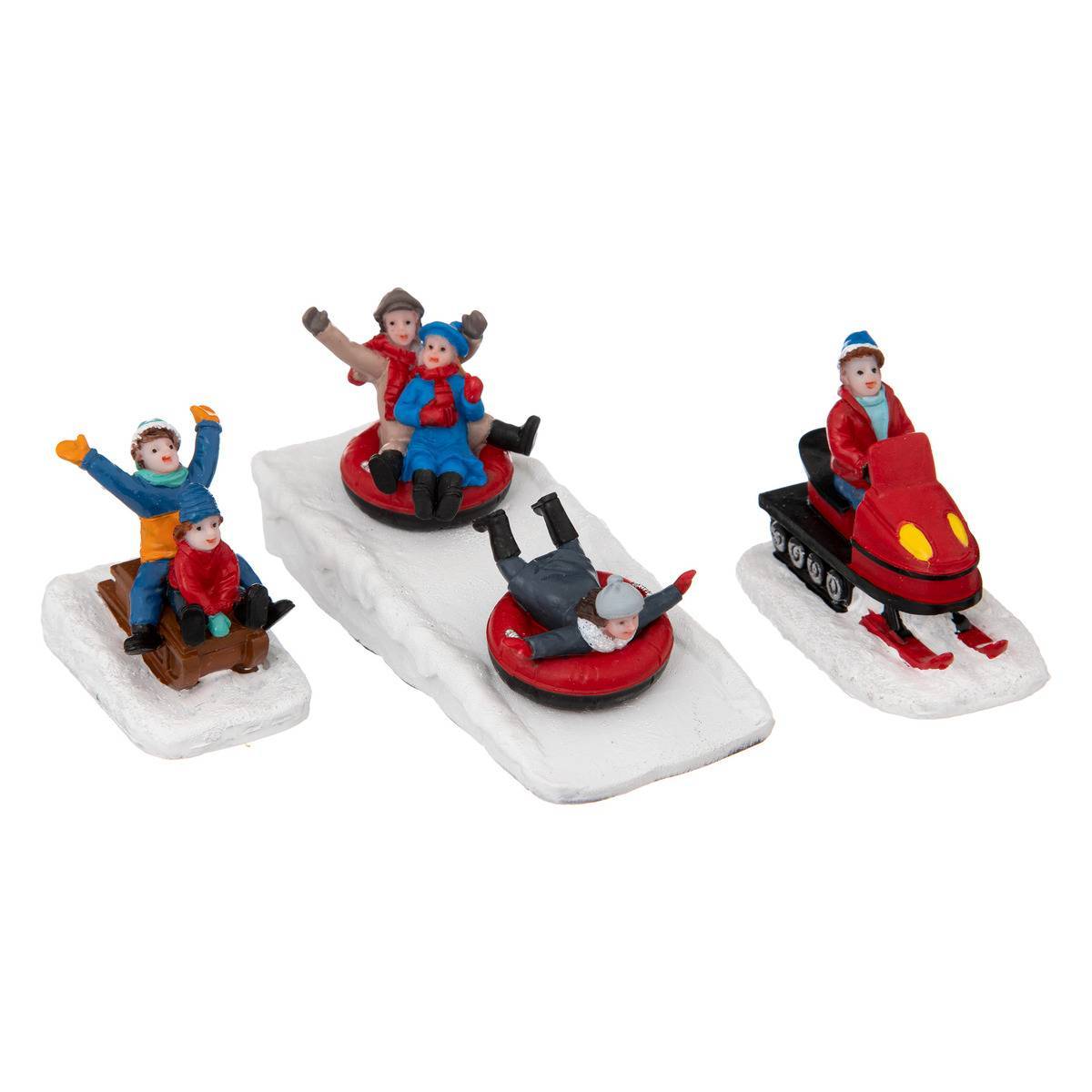 Fééric Lights & Christmas - Lot de 3 santons pour village jeu de glisse - Feeric Lights & Christmas