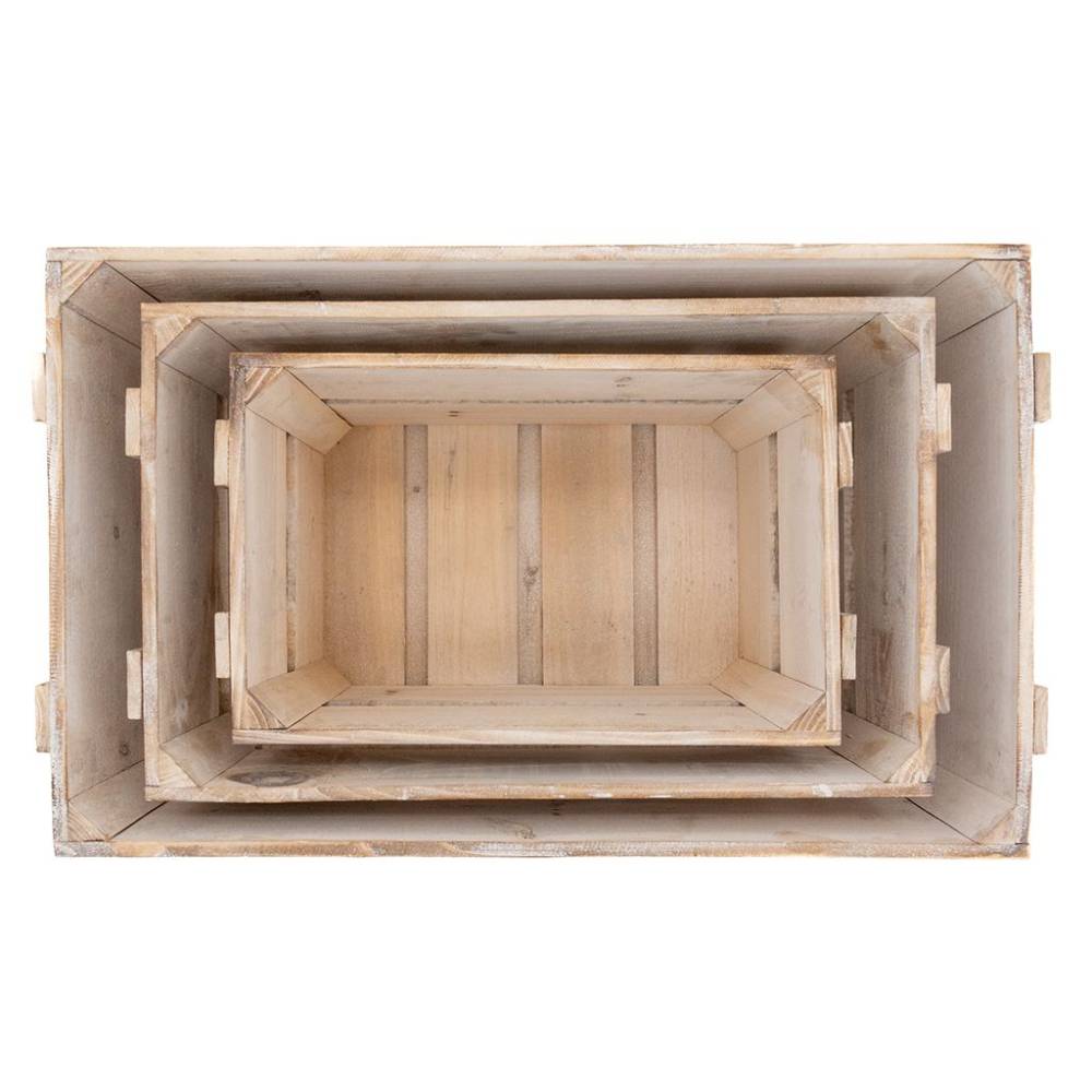 Aubry Gaspard - Caisse en bois vieilli (Lot de 3) - Image 3