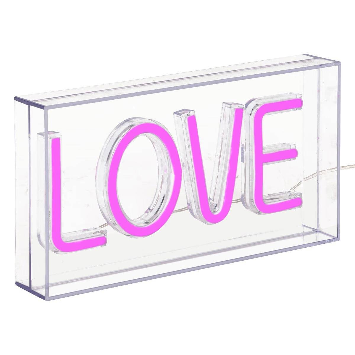 Lampe Néon LED à Poser "Love" 23cm Rose - Image 1