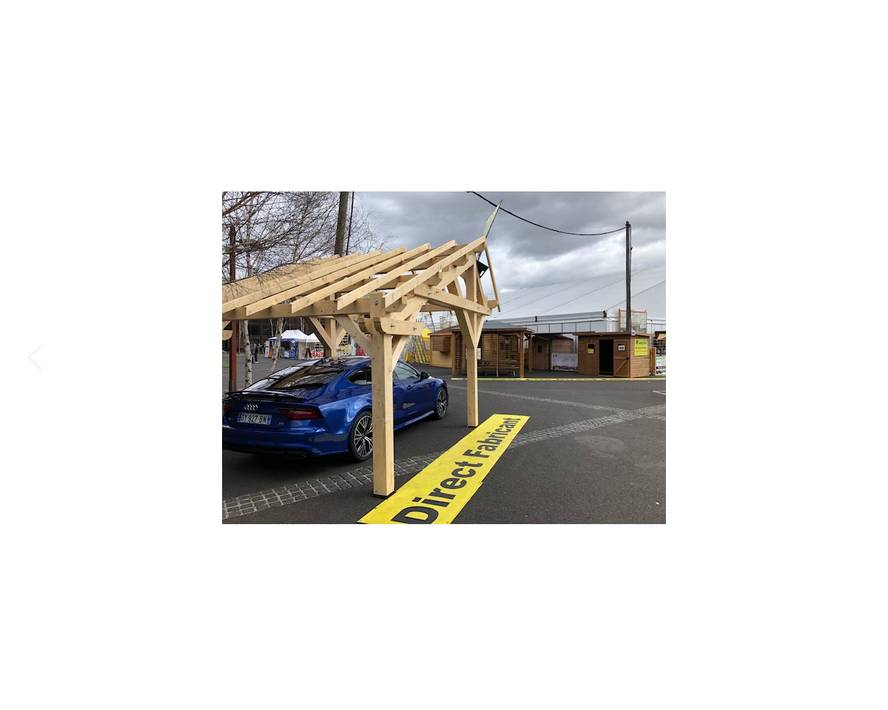 Habrita - Carport double pente asymétrique - 19,70 m2 - 1 voiture - sans couverture Habrita - Image 2
