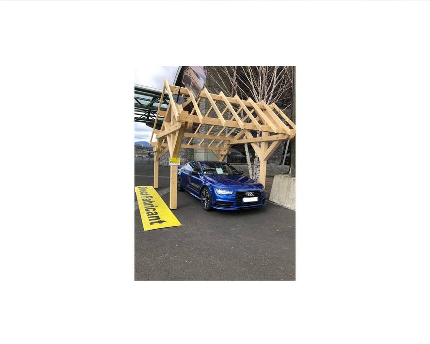 Habrita - Carport double pente asymétrique - 19,70 m2 - 1 voiture -  sans couverture Habrita - Image 3