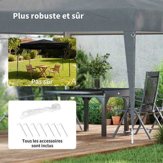 Demi parasol, parasol de balcon 5 entretoises métal cheminée incluse - 293x150x249cm Crème fr55 - Image 7
