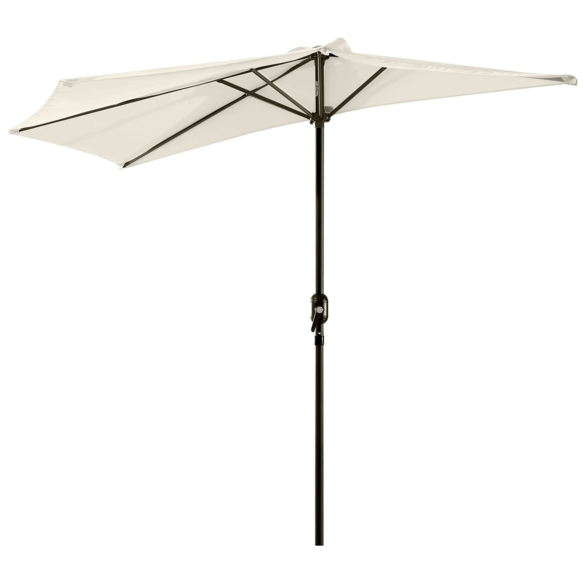 Demi parasol, parasol de balcon 5 entretoises métal cheminée incluse - 293x150x249cm Crème fr55 - Image 2