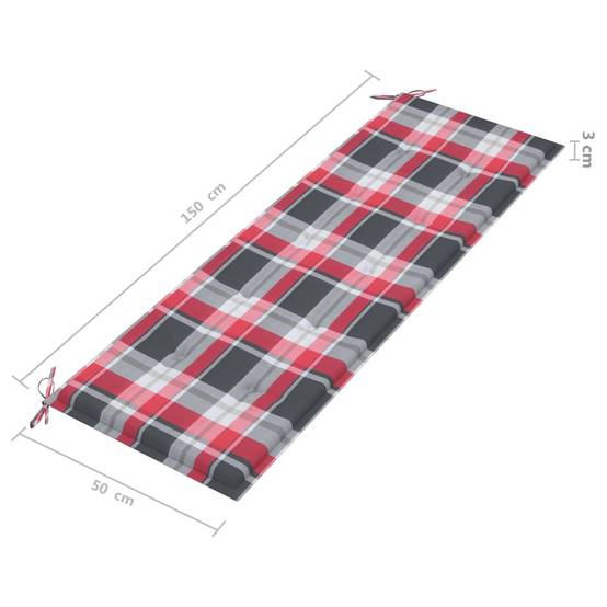 Banc de jardin meuble de patio d'extérieur terrasse empilable et coussin 159 cm bois de teck massif - Image 8