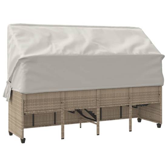 Lit Détente Extérieur Auvent Résine Tressée Beige Multi-Pos – ComfortXL Outdoor Living - Image 8