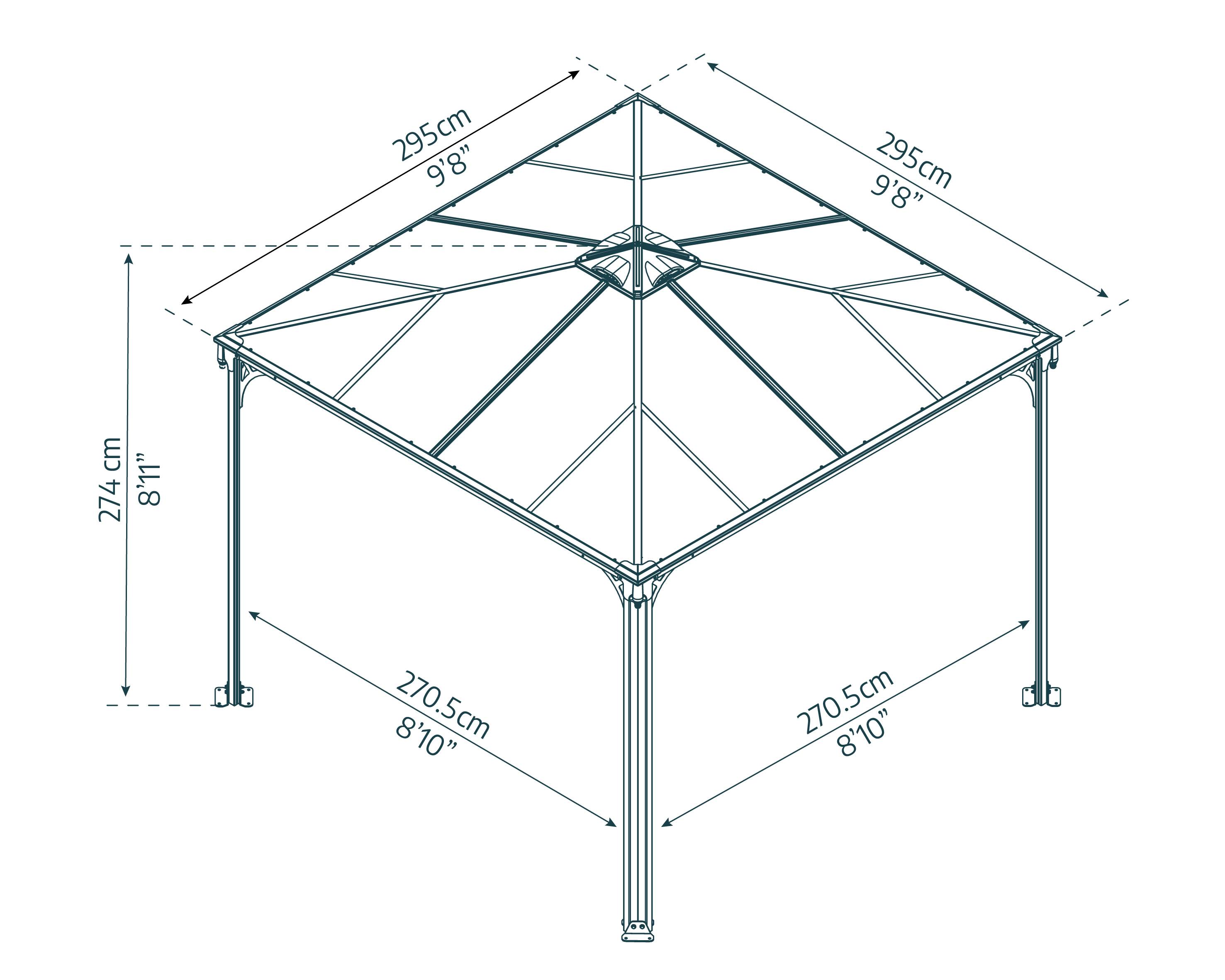 Canopia by Palram - Canopia Tonnelle de jardin Palermo 3X3 Grise - Image 5