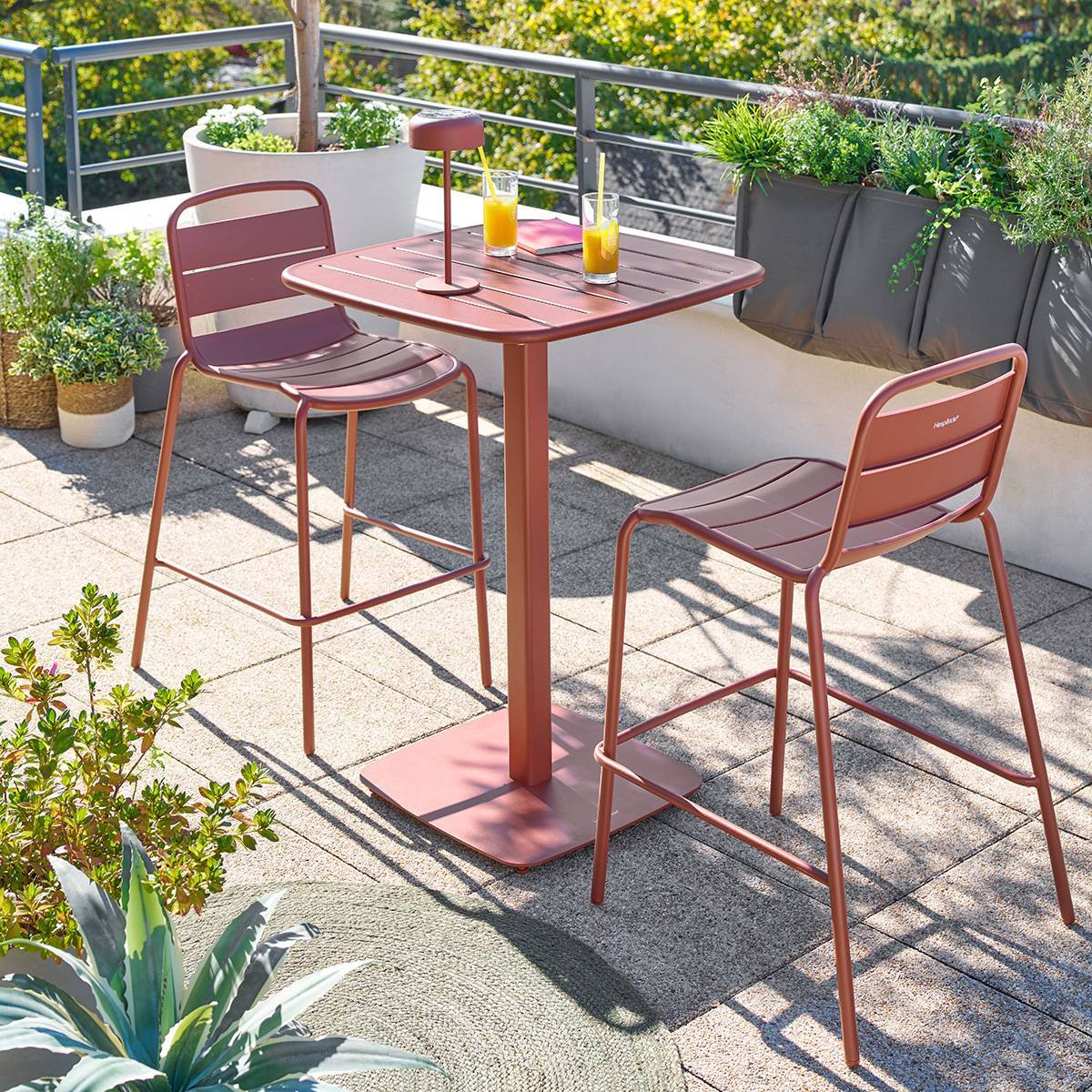 Hesperide - Table haute de jardin 2 places Alegoria 70x70cm acajou - Hespéride - Image 1