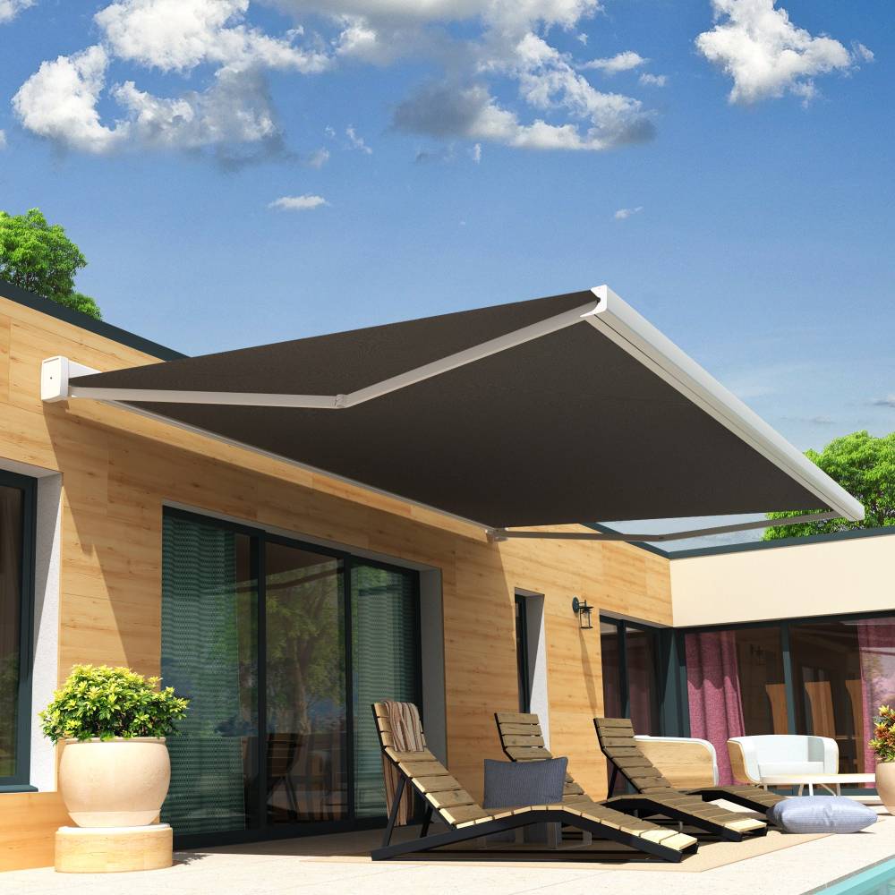 Intersun - Store banne coffre SOA 5,00x3,50 M (Motorisé Secours à Télécommande - Blanc - Gris Graphite) - INTERSUN - Image 5