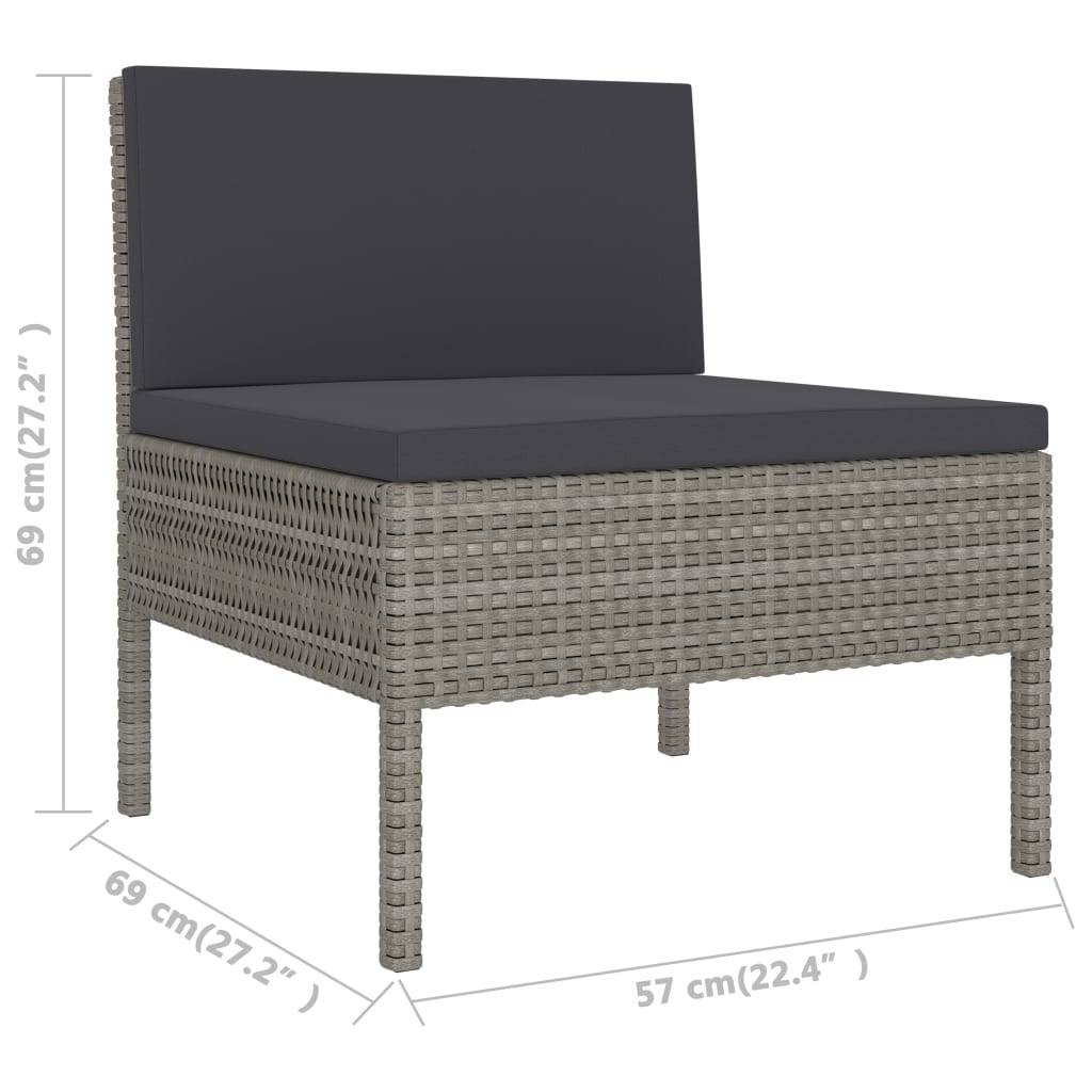 Vidaxl - Salon de jardin 2 pcs avec coussins Résine tressée Gris vidaXL 310200 - Image 3