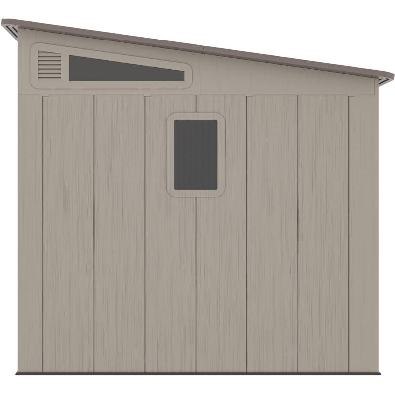 Abri de jardin monopente 6,5m² HDPE avec plancher crème marron Sunlife JOBU - Image 7