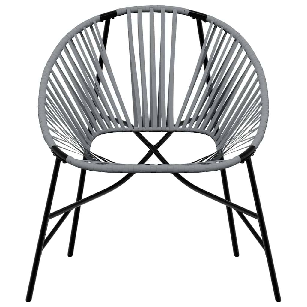 PANGIVO - Lot de 3 Chaises de jardin noir et gris clair résine tressée 77 x 68,5 x 82 cm - PANGIVO - Image 5